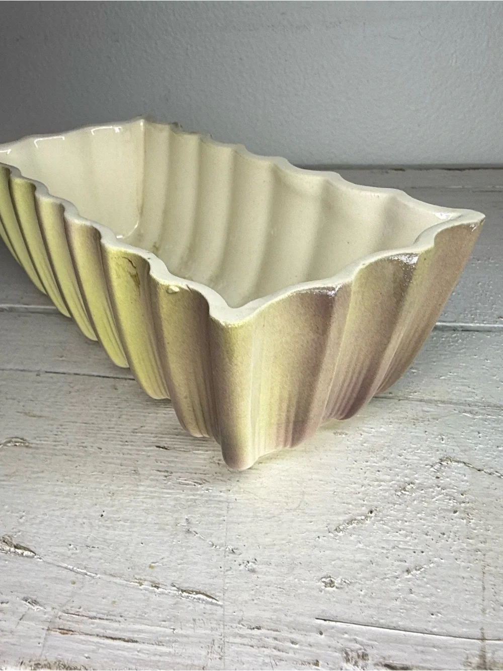 Vintage Royal Windsor ceramic planter, yellow, brown, 1970s, Retro planter, MCM